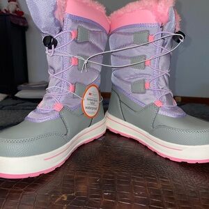 Girls' Waterproof Winter Boots - Pink and Gray
